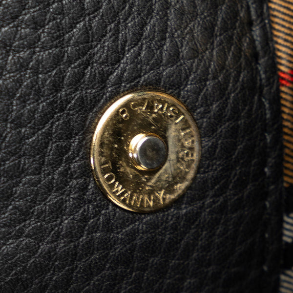 バーバリー ノバチェック シャドーホース ハンドバッグ トートバッグ ブラック レザー レディース BURBERRY 【中古】