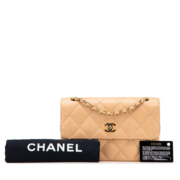 シャネル ワイルドステッチ ココマーク チェーン ショルダーバッグ ベージュ カーフスキン レディース CHANEL 【中古】