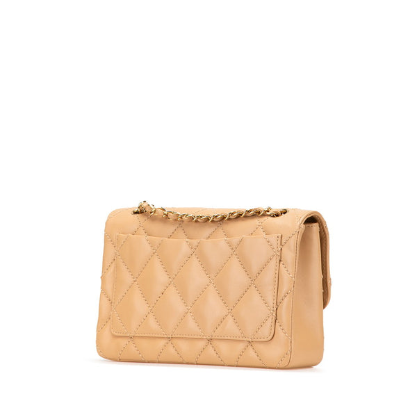 シャネル ワイルドステッチ ココマーク チェーン ショルダーバッグ ベージュ カーフスキン レディース CHANEL 【中古】
