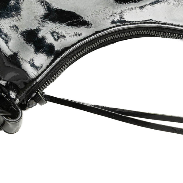 バレンシアガ ルカゴールXS 斜め掛け ショルダーバッグ 671309 ブラック パテントレザー レディース BALENCIAGA 【中古】