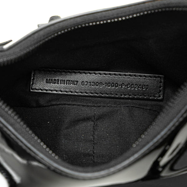 バレンシアガ ルカゴールXS 斜め掛け ショルダーバッグ 671309 ブラック パテントレザー レディース BALENCIAGA 【中古】