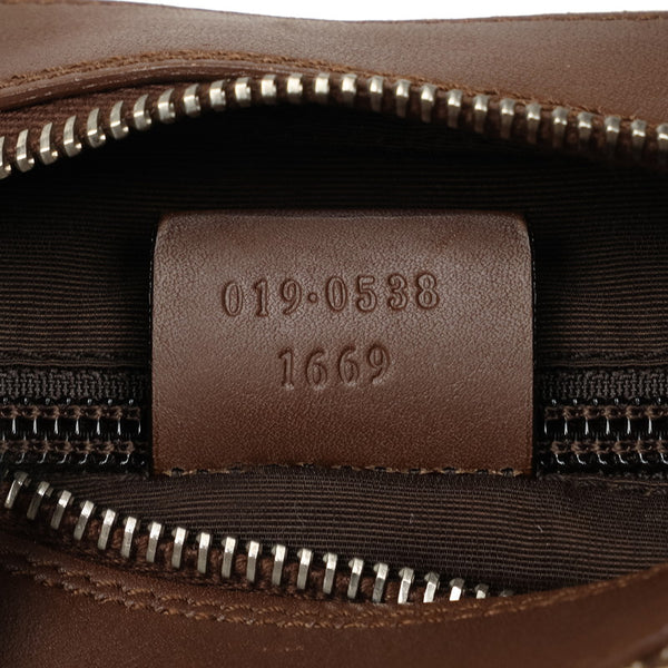 グッチ GGキャンバス ショルダーバッグ 019 0538 べージュ ブラウン キャンバス レザー レディース GUCCI 【中古】