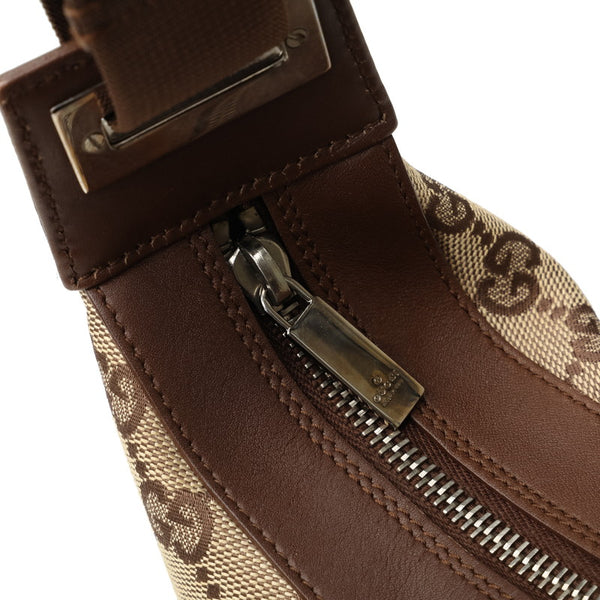 グッチ GGキャンバス ショルダーバッグ 019 0538 べージュ ブラウン キャンバス レザー レディース GUCCI 【中古】
