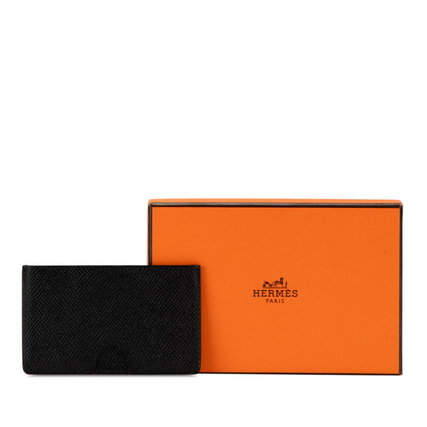エルメス ポルクロール カードケース ブラック ヴォーエプソン レディース HERMES 【中古】