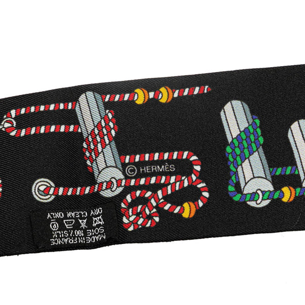 エルメス ツイリー コルダージュ CORDAGES スカーフ ブラック マルチカラー シルク レディース HERMES 【中古】