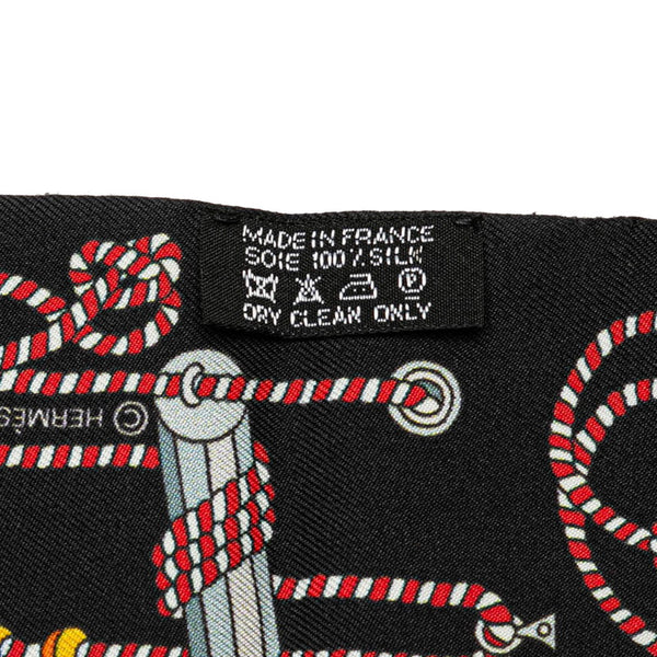 エルメス ツイリー コルダージュ CORDAGES スカーフ ブラック マルチカラー シルク レディース HERMES 【中古】