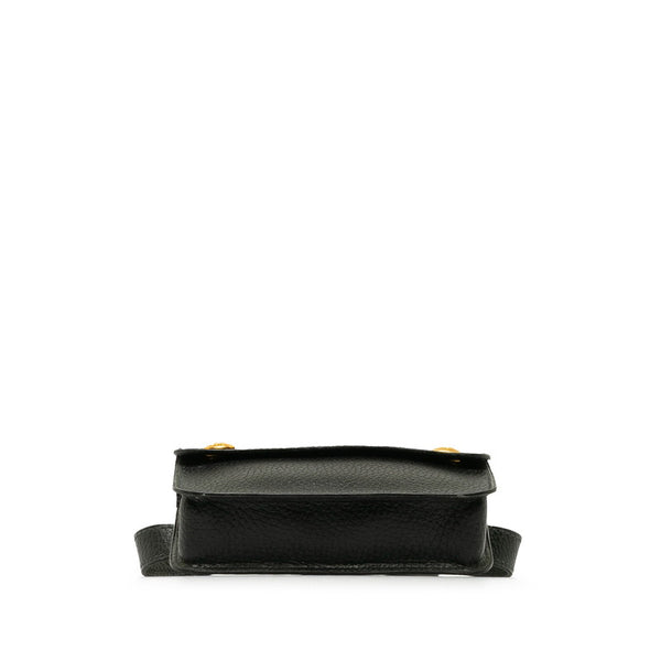 エルメス ポシェット・グリーン ウエストバッグ ブラック ゴールド レザー レディース HERMES 【中古】