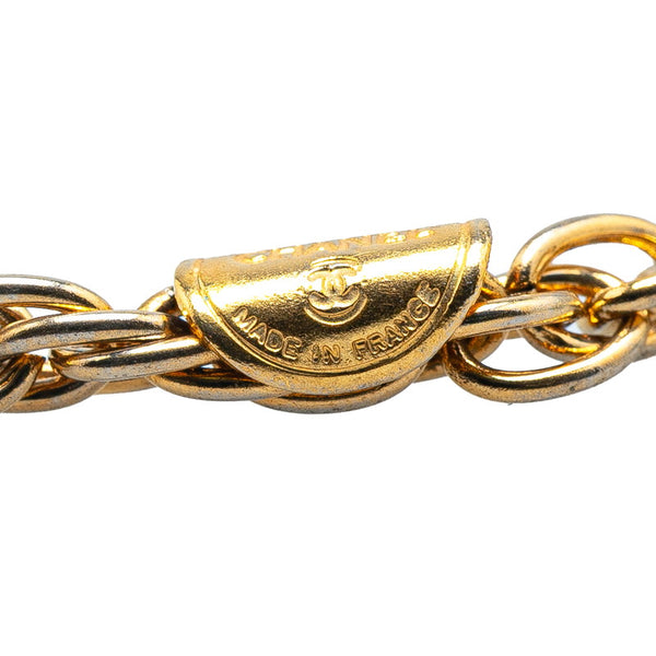 シャネル ココマーク ラインストーン ネックレス ゴールド メッキ レディース CHANEL 【中古】