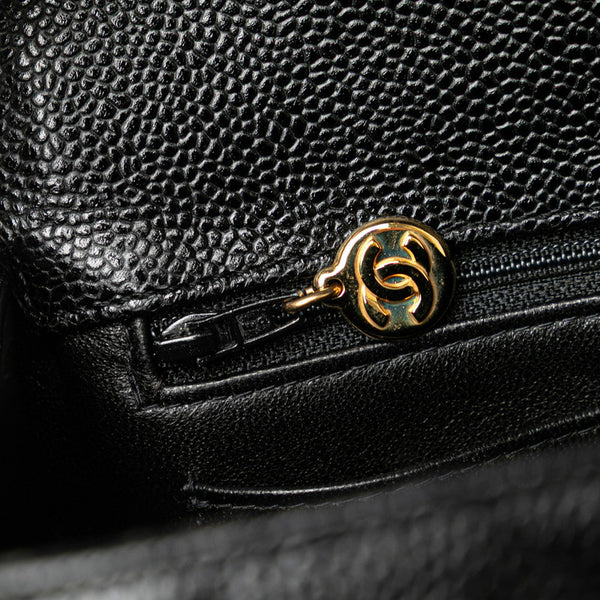 シャネル マトラッセ ココマーク ハンドバッグ ブラック キャビアスキン レディース CHANEL 【中古】