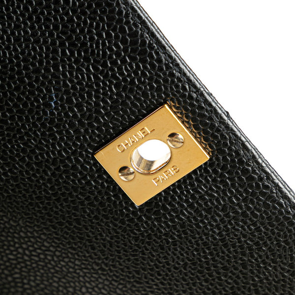 シャネル マトラッセ ココマーク ハンドバッグ ブラック キャビアスキン レディース CHANEL 【中古】