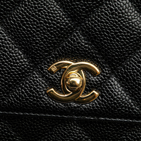 シャネル マトラッセ ココマーク ハンドバッグ ブラック キャビアスキン レディース CHANEL 【中古】
