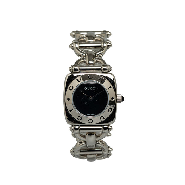 グッチ ホースビット 腕時計 6400L クオーツ ブラック文字盤 ステンレススチール レディース GUCCI 【中古】