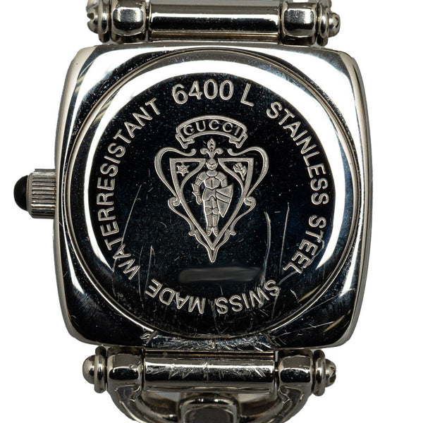 グッチ ホースビット 腕時計 6400L クオーツ ブラック文字盤 ステンレススチール レディース GUCCI 【中古】