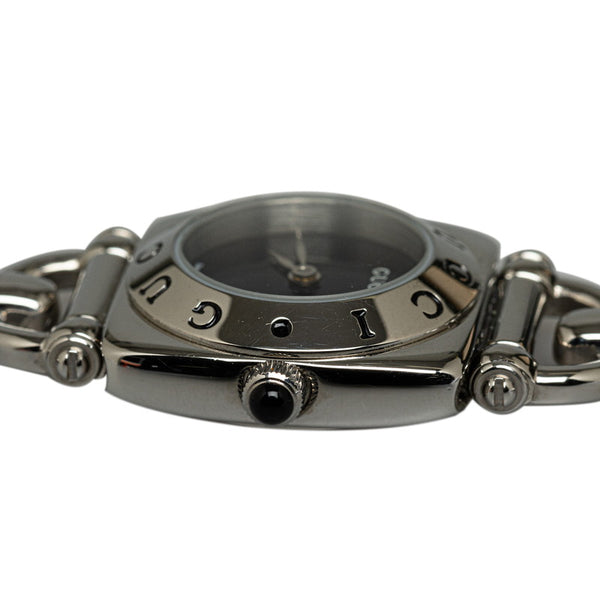 グッチ ホースビット 腕時計 6400L クオーツ ブラック文字盤 ステンレススチール レディース GUCCI 【中古】