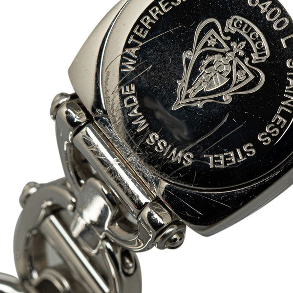 グッチ ホースビット 腕時計 6400L クオーツ ブラック文字盤 ステンレススチール レディース GUCCI 【中古】