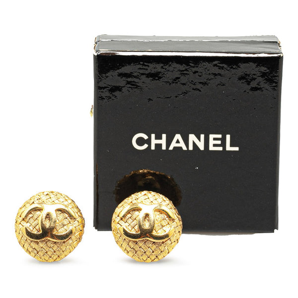 シャネル ヴィンテージ ココマーク 編み込み イヤリング ゴールド メッキ レディース CHANEL 【中古】