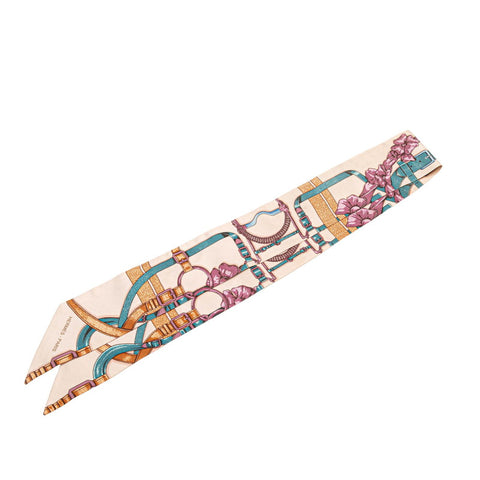 エルメス ツイリー GRAND MANEGE 大調教術 スカーフ ベージュ マルチカラー シルク レディース HERMES 【中古】