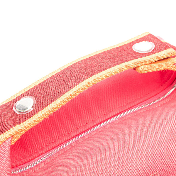 エルメス ブリッドアブラックPM ハンドバッグ ピンク オレンジ キャンバス レディース HERMES 【中古】