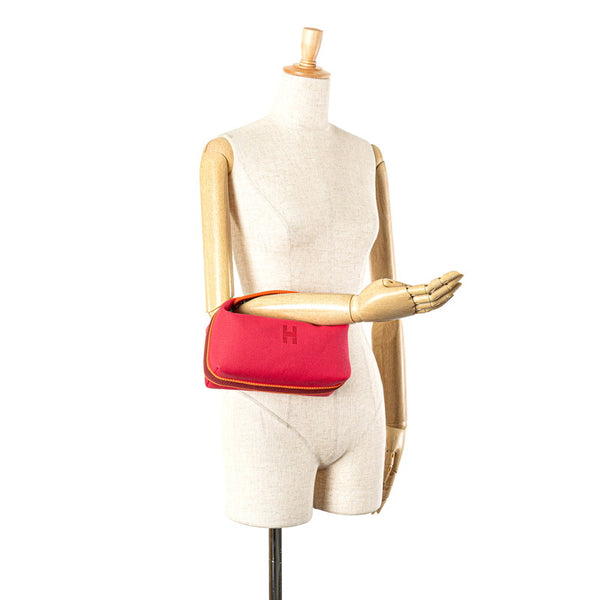 エルメス ブリッドアブラックPM ハンドバッグ ピンク オレンジ キャンバス レディース HERMES 【中古】