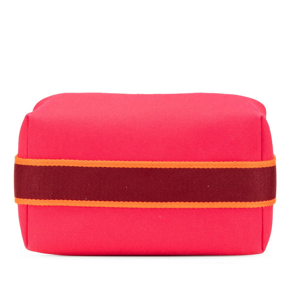 エルメス ブリッドアブラックPM ハンドバッグ ピンク オレンジ キャンバス レディース HERMES 【中古】