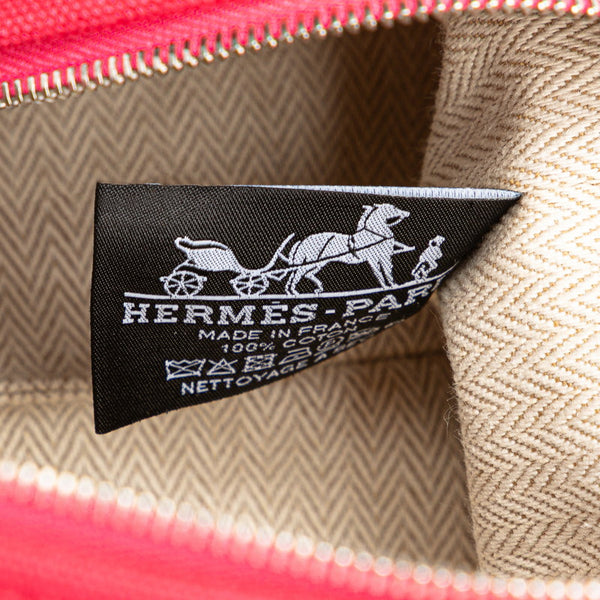 エルメス ブリッドアブラックPM ハンドバッグ ピンク オレンジ キャンバス レディース HERMES 【中古】