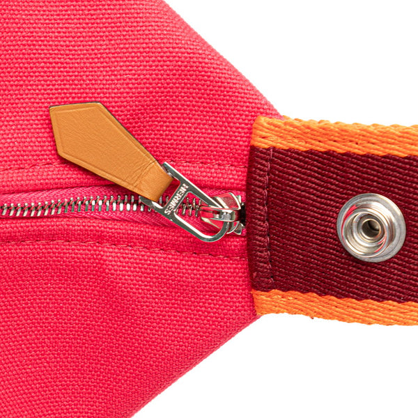 エルメス ブリッドアブラックPM ハンドバッグ ピンク オレンジ キャンバス レディース HERMES 【中古】