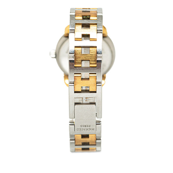 エルメス プルマン 腕時計 PU2.240 クオーツ ホワイト文字盤 ステンレススチール メッキ レディース HERMES 【中古】