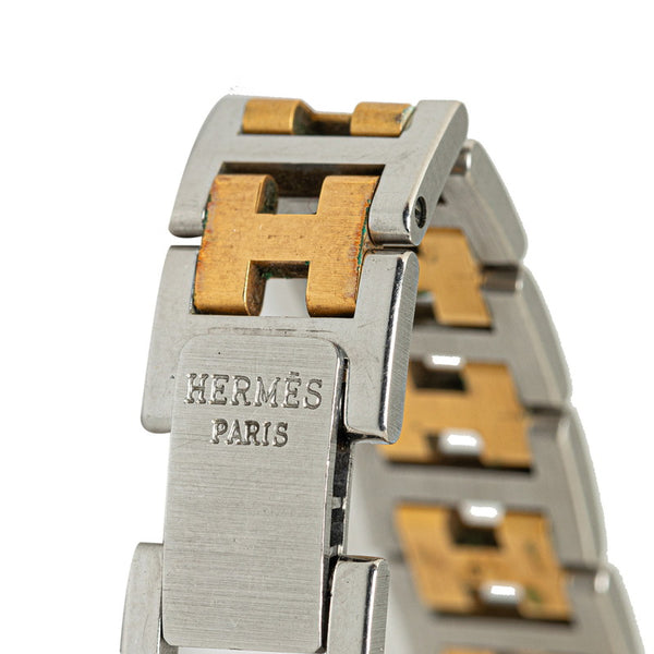 エルメス プルマン 腕時計 PU2.240 クオーツ ホワイト文字盤 ステンレススチール メッキ レディース HERMES 【中古】