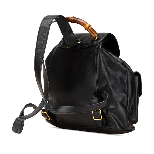 グッチ バンブー リュック バックパック 003 58 0016 ブラック レザー レディース GUCCI 【中古】