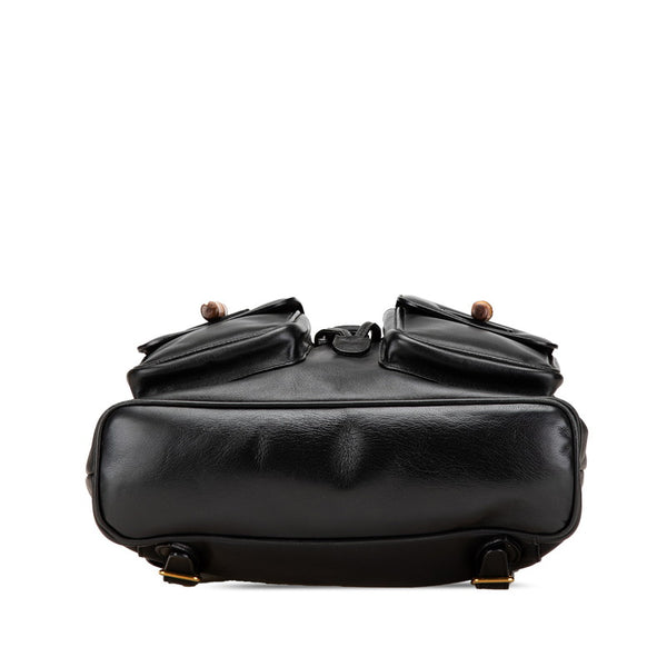 グッチ バンブー リュック バックパック 003 58 0016 ブラック レザー レディース GUCCI 【中古】