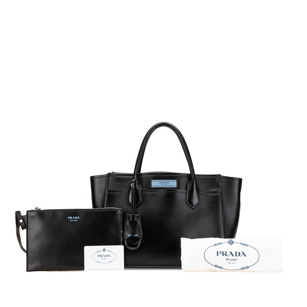 プラダ ハンドバッグ 1BA178 ブラック カーフレザー レディース PRADA 【中古】