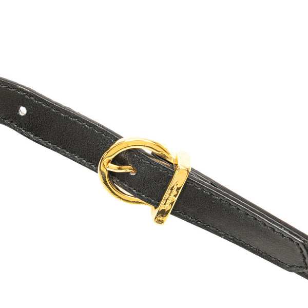 サルヴァトーレフェラガモ ヴァラ 斜め掛け ショルダーバッグ A214183 ブラック レザー レディース Salvatore Ferragamo 【中古】