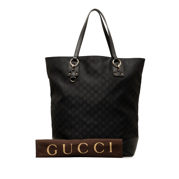 グッチ GG ナイロン トートバッグ 353702 ブラック ナイロン レザー レディース GUCCI 【中古】
