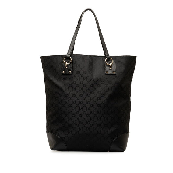グッチ GG ナイロン トートバッグ 353702 ブラック ナイロン レザー レディース GUCCI 【中古】