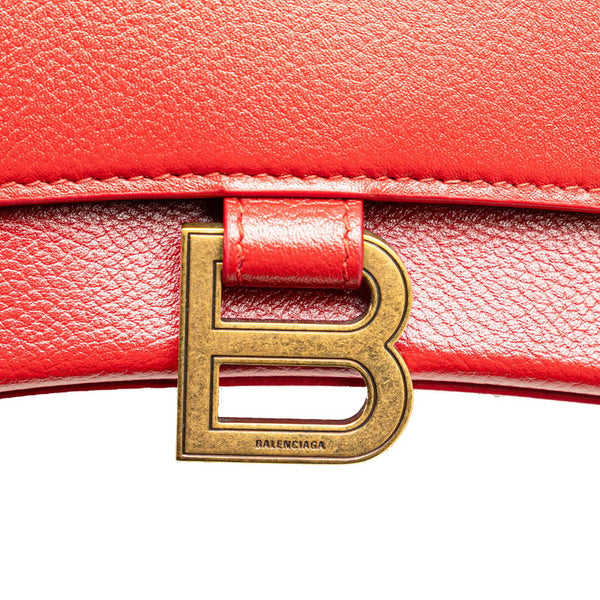 バレンシアガ アワーグラス ハンドバッグ ショルダーバッグ 2WAY 593546 レッド レザー レディース BALENCIAGA 【中古】