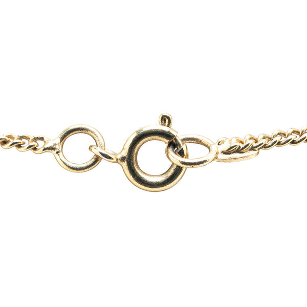 シャネル ヴィンテージ ココマーク ラインストーン ネックレス ゴールド ピンク メッキ レディース CHANEL 【中古】