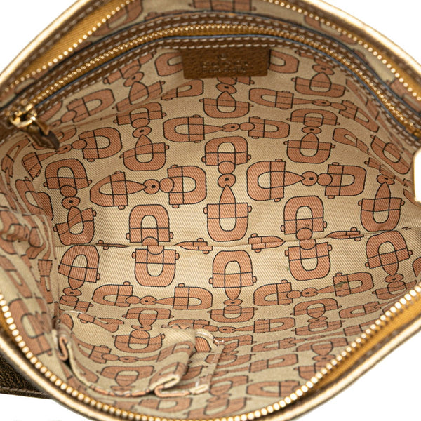 グッチ GGキャンバス 斜め掛け ショルダーバッグ 144388 ベージュ ゴールド キャンバス レザー レディース GUCCI 【中古】
