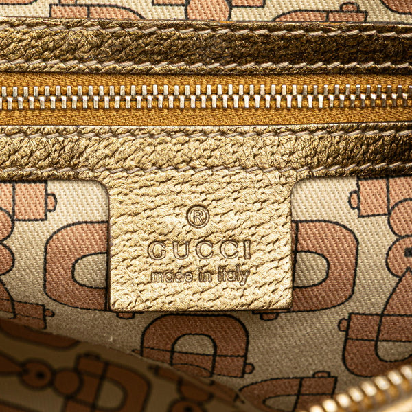 グッチ GGキャンバス 斜め掛け ショルダーバッグ 144388 ベージュ ゴールド キャンバス レザー レディース GUCCI 【中古】