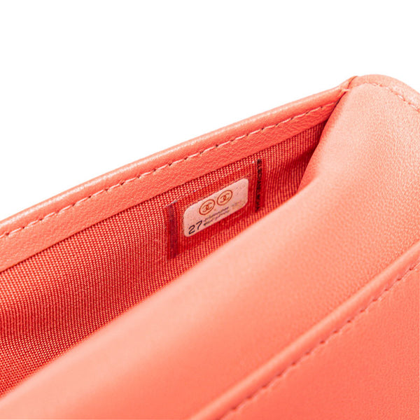 シャネル マトラッセ ココマーク 長財布 オレンジ ブルー ラムスキン レディース CHANEL 【中古】