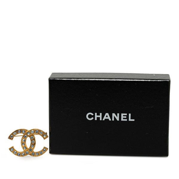 シャネル ココマーク ラインストーン ブローチ ゴールド メッキ レディース CHANEL 【中古】