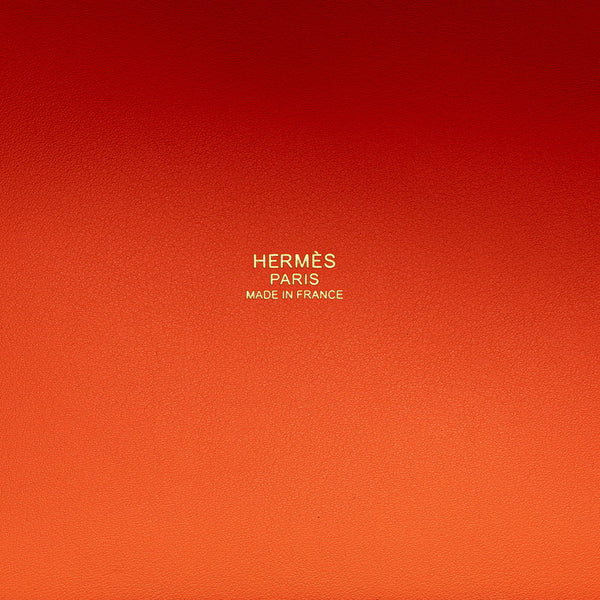 エルメス ピコタンロック カーゴPM ハンドバッグ オレンジ ヴォースイフト トワルゴエラン レディース HERMES 【中古】