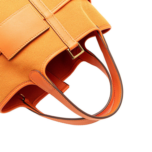 エルメス ピコタンロック カーゴPM ハンドバッグ オレンジ ヴォースイフト トワルゴエラン レディース HERMES 【中古】