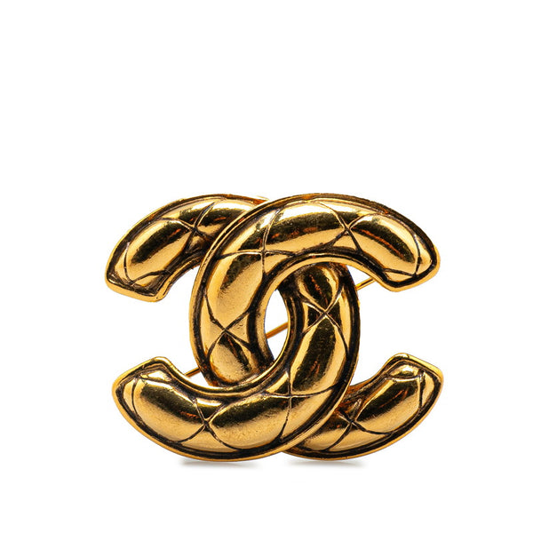 シャネル マトラッセ ココマーク ブローチ ゴールド メッキ レディース CHANEL 【中古】