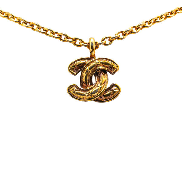 シャネル ココマーク マトラッセ ネックレス ゴールド メッキ レディース CHANEL 【中古】