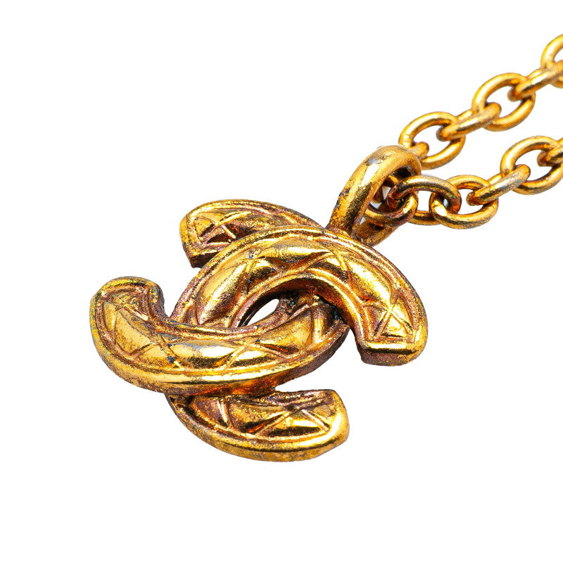 シャネル ココマーク マトラッセ ネックレス ゴールド メッキ レディース CHANEL 【中古】