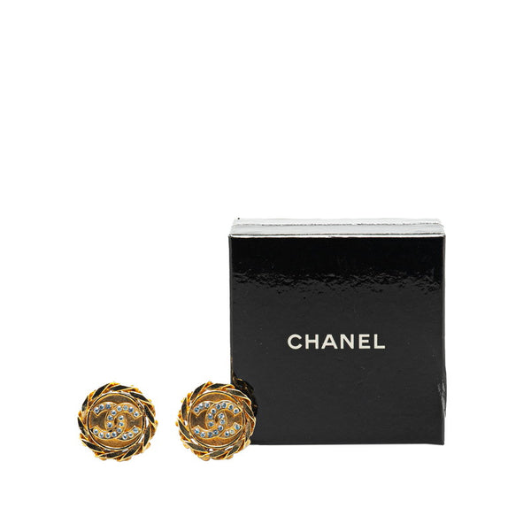 シャネル ココマーク ラインストーン イヤリング ゴールド メッキ レディース CHANEL 【中古】