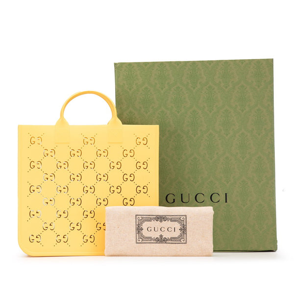 グッチ チルドレンズGG パンチングロゴ キッズ トートバッグ ハンドバッグ 679365 イエロー ラバー レディース GUCCI 【中古】