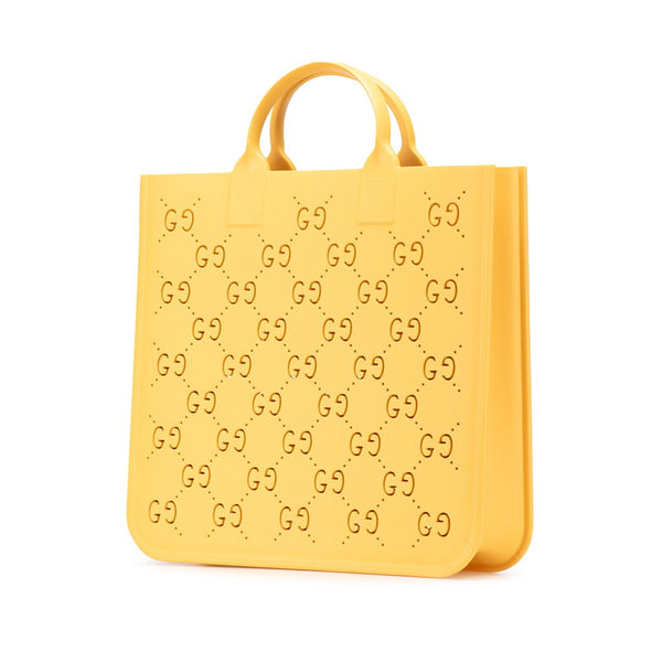 グッチ チルドレンズGG パンチングロゴ キッズ トートバッグ ハンドバッグ 679365 イエロー ラバー レディース GUCCI 【中古】