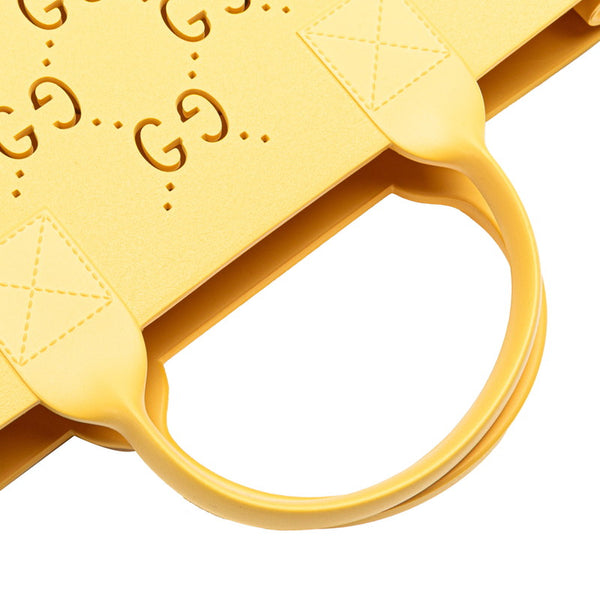 グッチ チルドレンズGG パンチングロゴ キッズ トートバッグ ハンドバッグ 679365 イエロー ラバー レディース GUCCI 【中古】