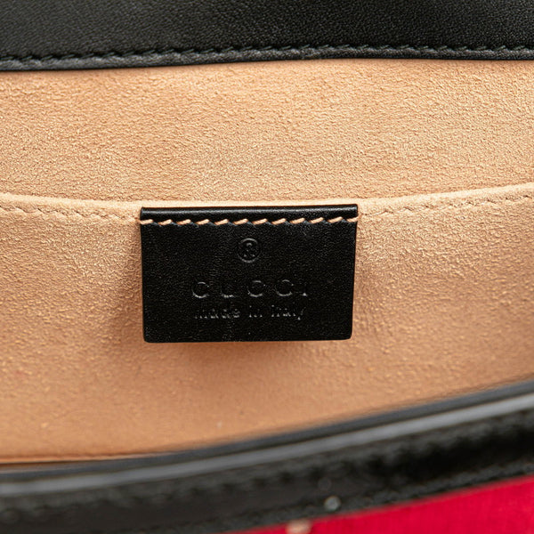 グッチ GG シルヴィ シェリーライン ハンドバッグ ショルダーバッグ 2WAY 470270 ワインレッド ブラック ベロア レザー レディース GUCCI 【中古】